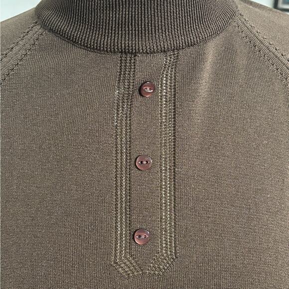 Vintage 1973 Keynote Mock Neck Raglan Knit Henley Unisex Made in USA Mod - Picture 3 of 7